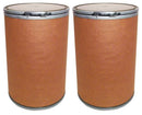 2 Pack 55 Gallon Open Head Fiber Transport Drums, Unlined, Brown, Heavy Duty