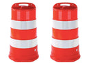 2 Pack 41.5 Inch Orange and White Traffic Barrels, HDPE, 4 Reflective Stripes, Meets MUTCD