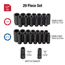 Sunex 5153DD 1/2" Drive 29 Piece Sae And Metric Deep Impact Soc