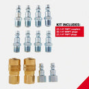 Milton Industries S-210 12 Piece M-Style Coupler Kit