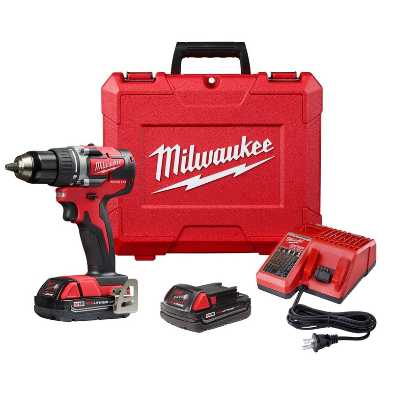 Milwaukee 2801-22CT M18 Comp Brushless 1/2" Drill Driver (2) Batt Kit - Pelican Power Tool