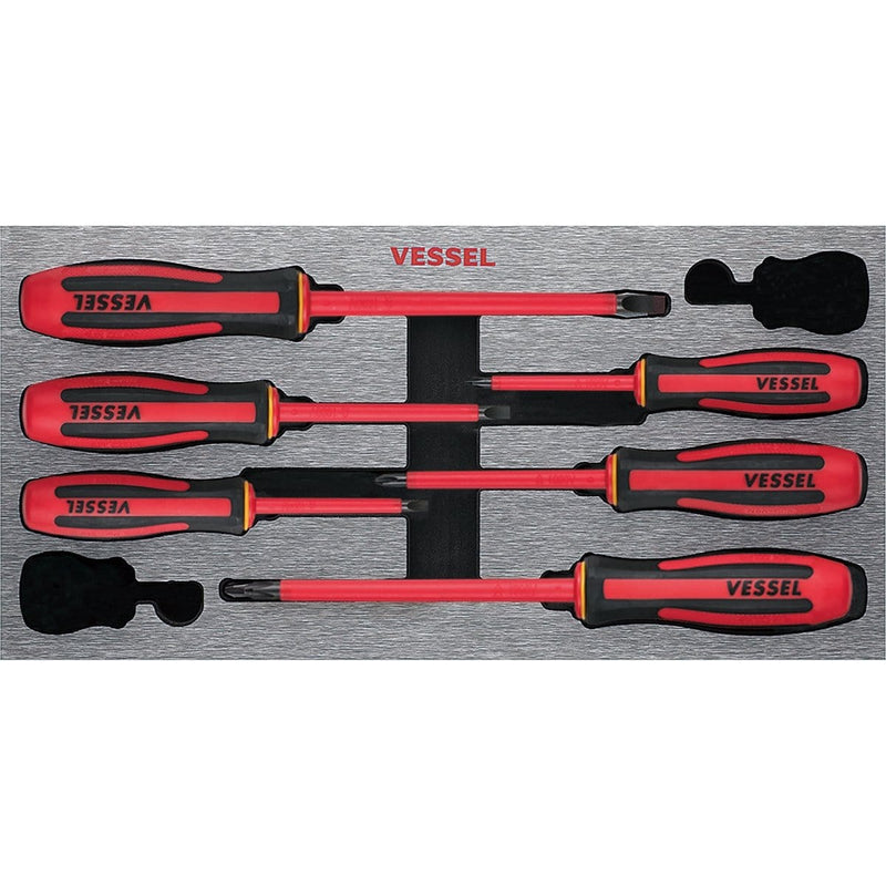 VESSEL TOOL U.S.A INC 9606EVA No.960 Megadora Insulated Screwdriver 6Pcs Set Eva - Pelican Power Tool