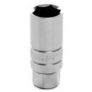 Wilmar Corp. / Performance Tool W38163 Chrome Spark Plug Socket, 3/8" Drive, 3/4", 6 Point, Deep, with 7/8" Hex Bolster - Pelican Power Tool