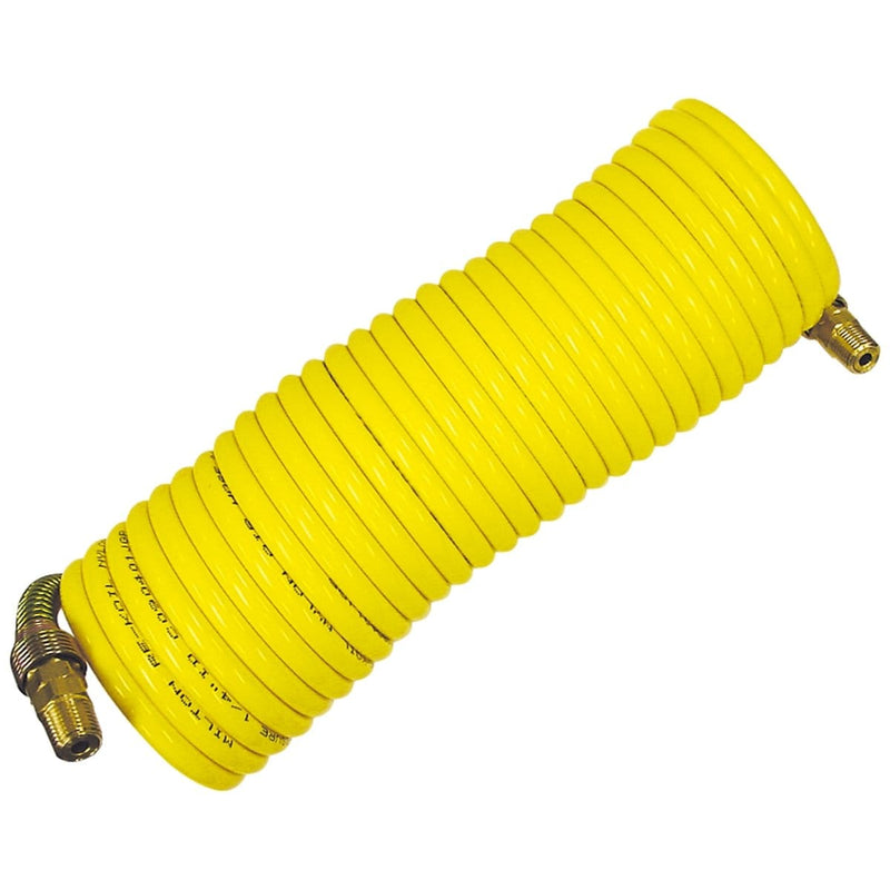 Milton Industries 1667 1/4 In. X 12 Ft. Nylon Re-Koil Air Hose, Yellow - Pelican Power Tool