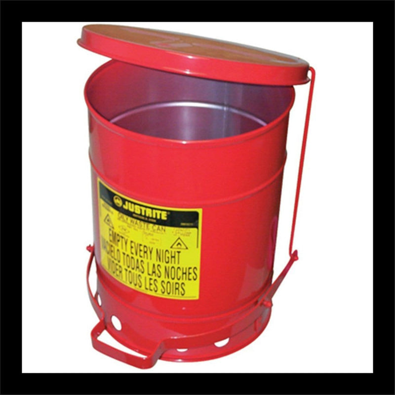 Justrite Mfg. Co. 9100 6 Gal Oily Waste Can W/Lever - Pelican Power Tool