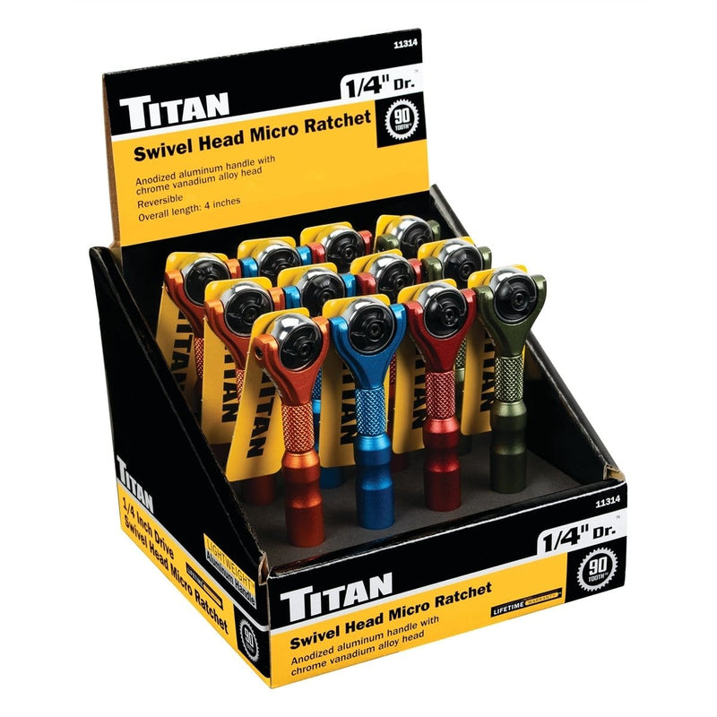 Titan 11314 1/4 Drive  Micro Ratchet Counter Display - Pelican Power Tool