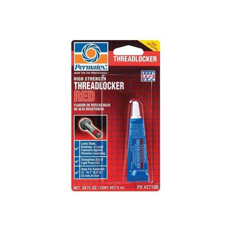 Permatex Inc 27100-CAN Hi-Strgth Threadlockr Red Each - Pelican Power Tool