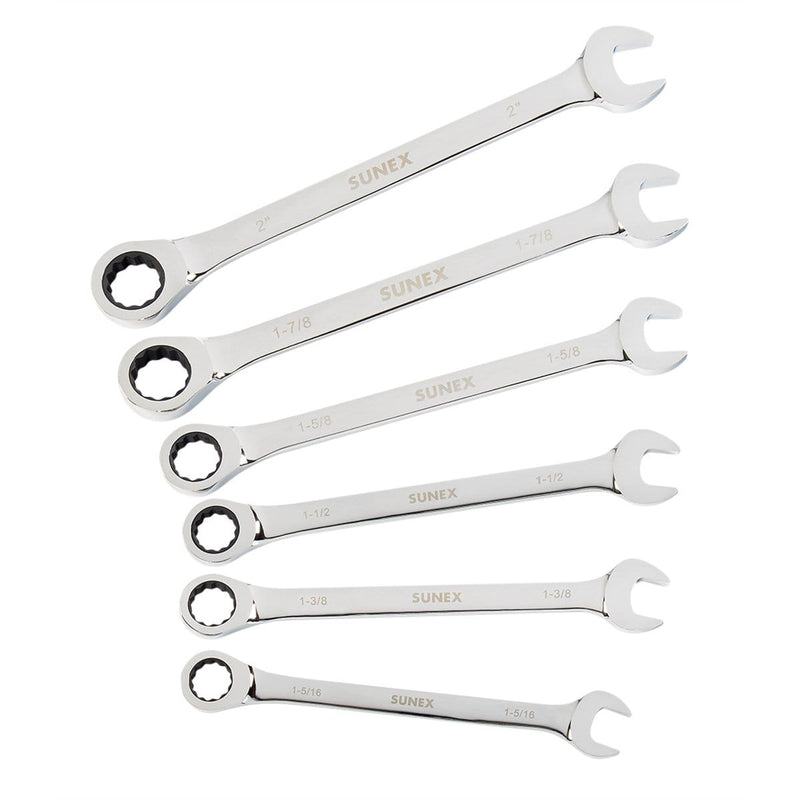 Sunex 9937 6-Piece Super Jumbo Ratcheting Wrench - Pelican Power Tool