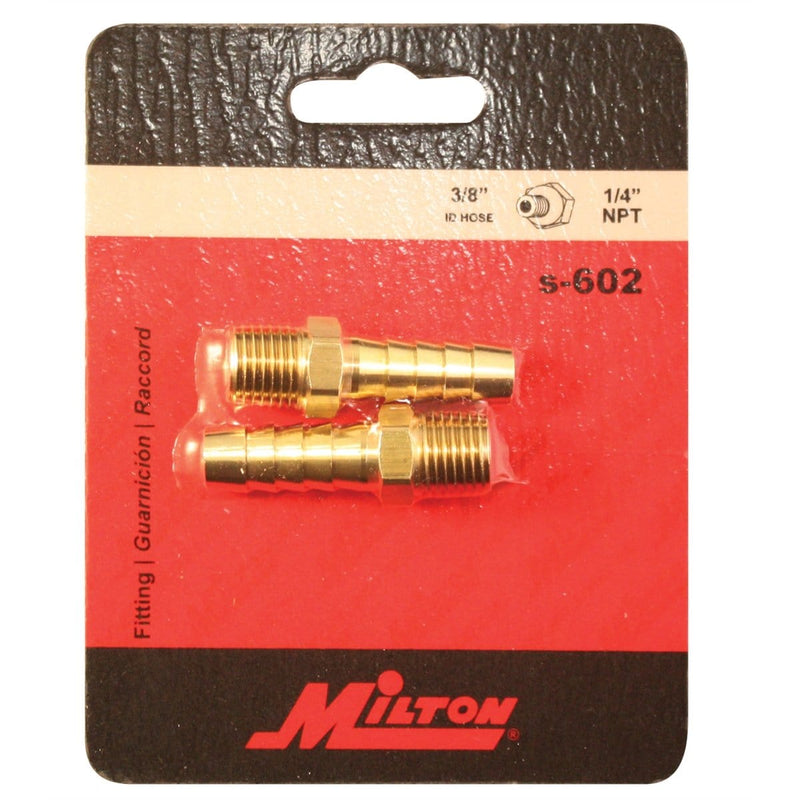 Milton Industries S-602 1/4" M. End, 3/8" Id Hose, 2/Cd - Pelican Power Tool