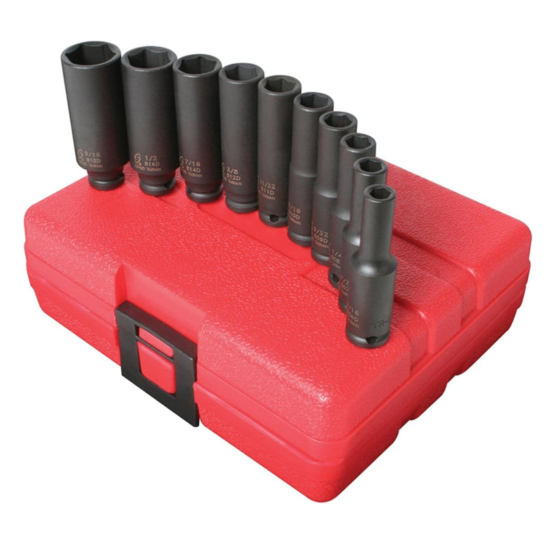 Sunex 1811 Socket Set Impact 1/4In. Drive 10 Pc. Deep Sae - Pelican Power Tool