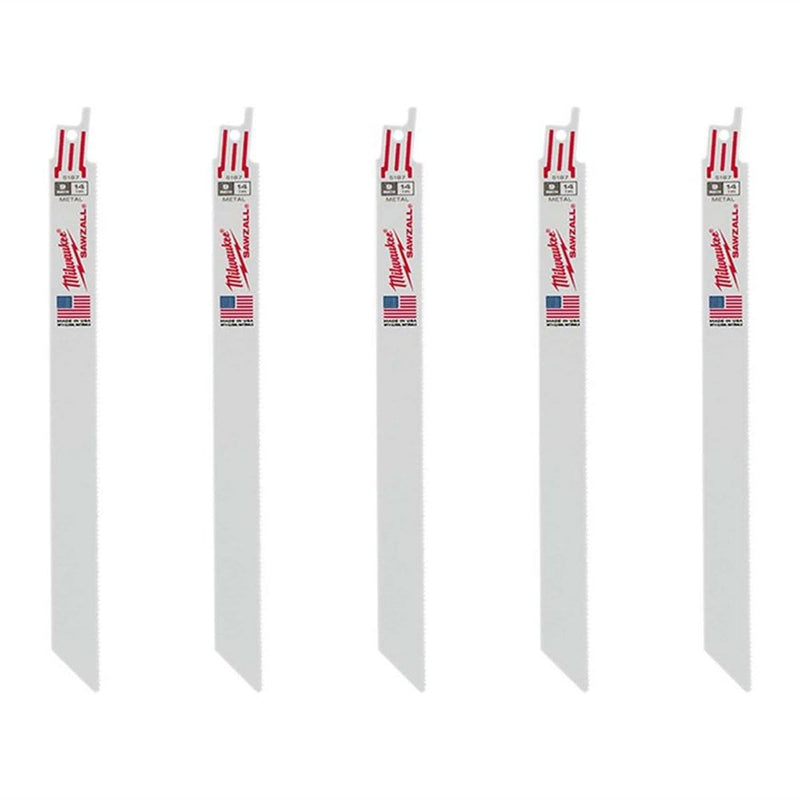 Milwaukee 48-00-5187 5-Pk Of 6v¢‚Ç¨ 24 Tpi Thin Metal Cutting Sawzall Recip Saw Blades - Pelican Power Tool