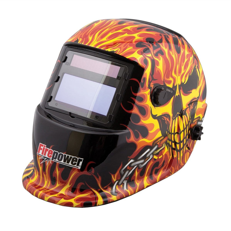 Firepower 1441-0088 Firepower Auto-Darkening Helmet - Fire & Skull - Pelican Power Tool