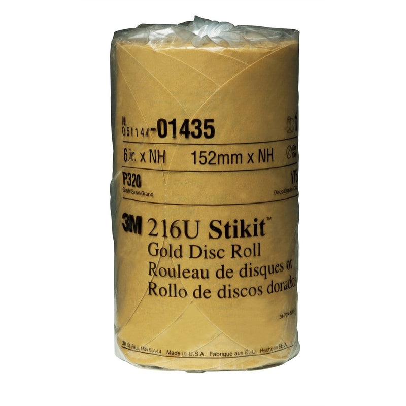 3M 1435 Gold Disc Rolls Stikit P320G 6In 175/Roll - Pelican Power Tool
