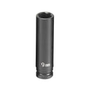 Grey Pneumatic 1/4" SURFACE DR X 9MM DEEP  1/4" Drive 6 Point Metric Deep Impact Socket v¢‚Ç¨‚Äú 9mm - Pelican Power Tool