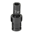 Grey Pneumatic 907UMS 1/4 in. Drive Standard Metric Universal Impact Socket - 7mm - Pelican Power Tool