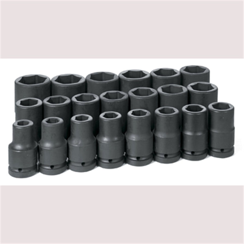 Grey Pneumatic 9021D 1" Dr. 21-Piece Deep Fractional Set 3/4" to 2" - Pelican Power Tool
