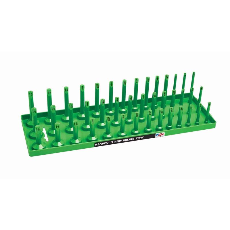 Hansen Global 12033 1/2" Sae 3-Row Socket Tray - Green - Pelican Power Tool