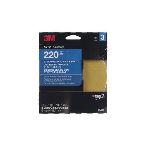 3M 31438 Disc Rolls-Gold Stikit 6" P220 Disc'D - Pelican Power Tool