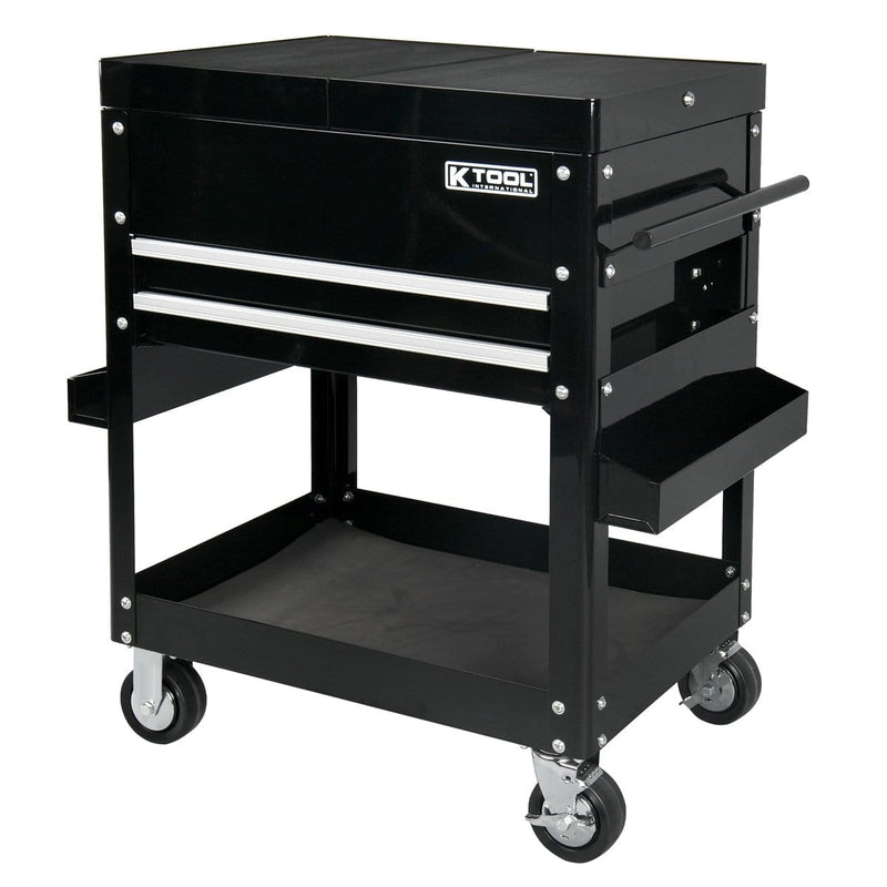 K Tool International 326080 Tool Cart 30 W/Sliding Top Black - Pelican Power Tool