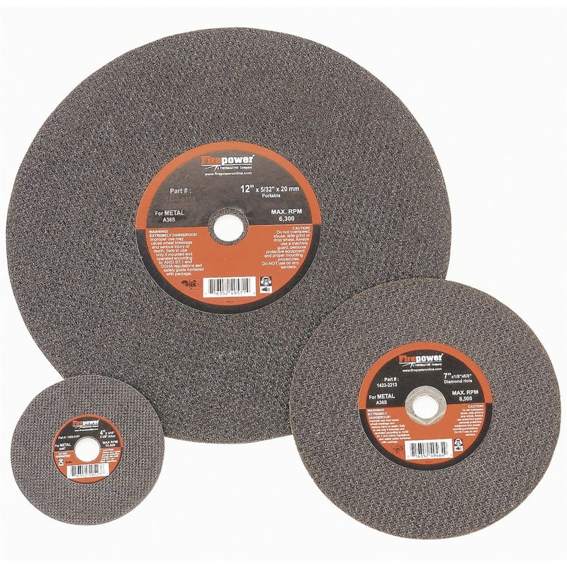 Firepower 1423-3182 5Pk Cut-Off Wheel, 4" X 1/32" X 3/8", 5 Pc/Pk - Pelican Power Tool