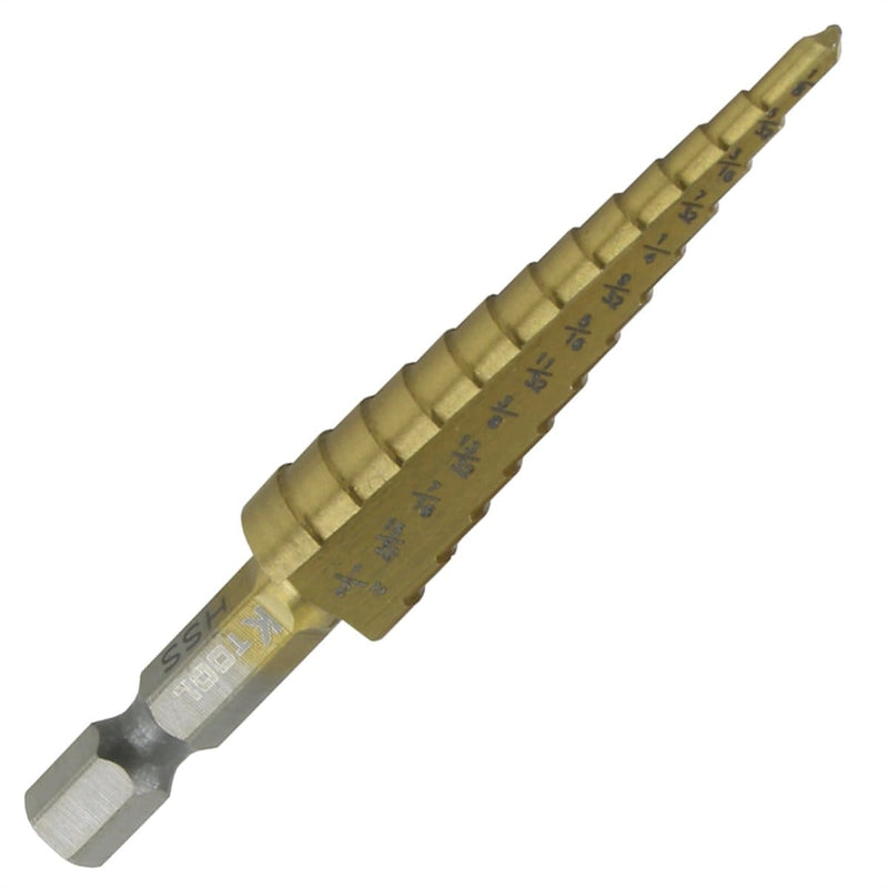 K Tool International KTI71235 Step Drill Bit 1/8"-1/2" - Pelican Power Tool