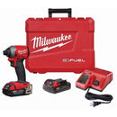 Milwaukee 2853-22CT M18 FUEL 1/4 in. Hex Impact Driver w/ 2 Batteries Kit - Pelican Power Tool