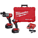Milwaukee 2997-22 M18 FUEL 2-Tool Combo Kit: Hammer Drill / Impact Driver w/ 2 XC5.0 Batteries Kit - Pelican Power Tool