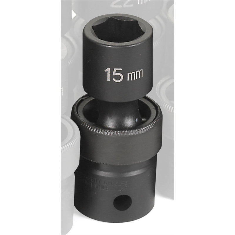 Grey Pneumatic 2015UM 1/2 in. Drive x 15mm Standard Universal - Pelican Power Tool