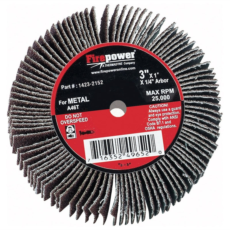 Firepower 1423-2152 Flap Wheel, 3" X 1", 80 Grit - Pelican Power Tool