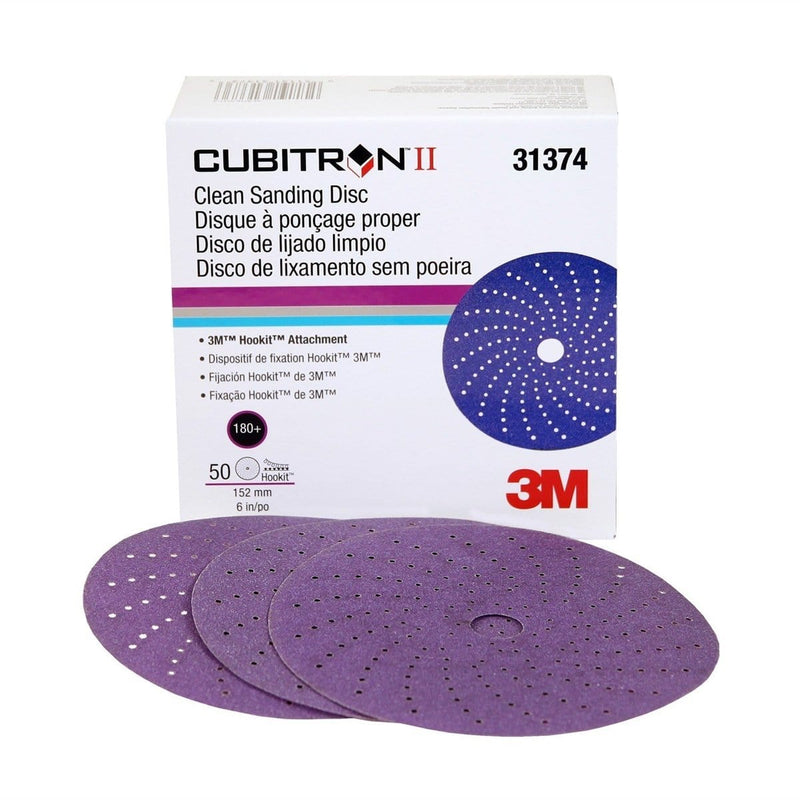 3M 31374 Cubitron Ii Hookit Clean Sanding Disc 6" 180 Grit - Pelican Power Tool