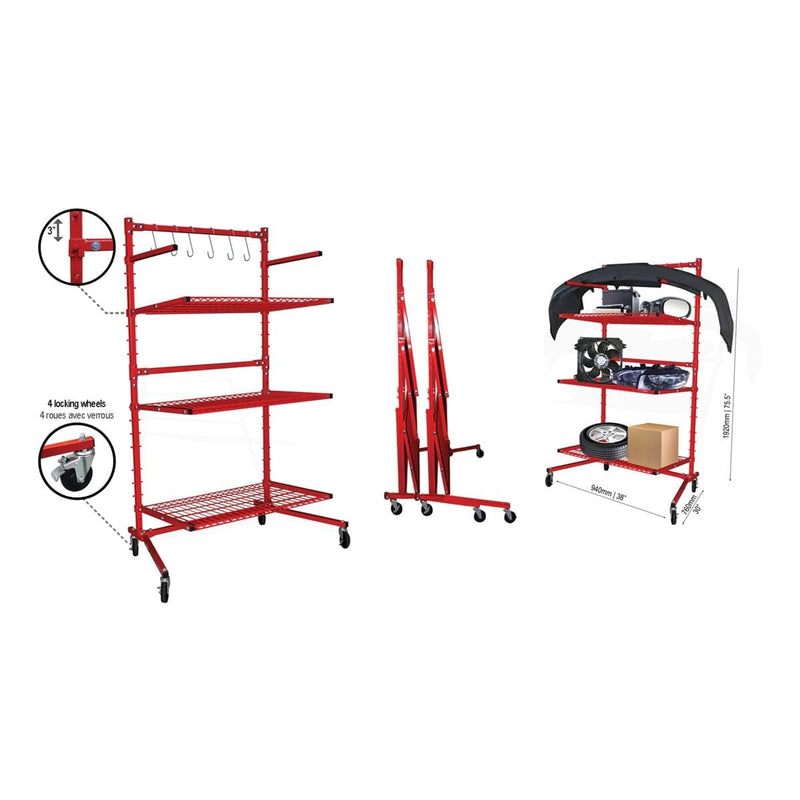 PRO-TEK EQ-300BSR Body Shop Rack With 3 Shelves - Pelican Power Tool