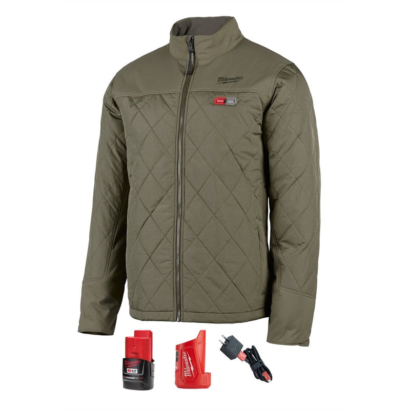 Milwaukee 203OG-21S M12 Heated Axis Jacket Kit, Size Small (Olive Green) - Pelican Power Tool