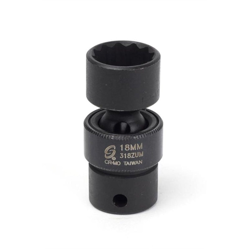 Sunex 318ZUM 3/8" Dr 18Mm 12Pt Universal Impact Socket - Pelican Power Tool