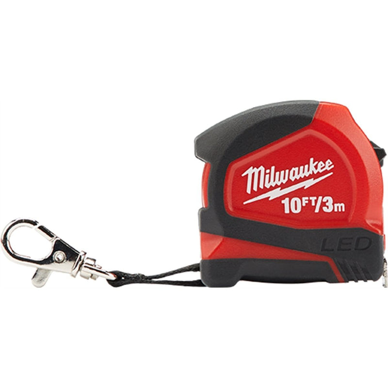 Milwaukee 48-22-6601 10' (3M) Led Tape Measure, Keychain - Pelican Power Tool