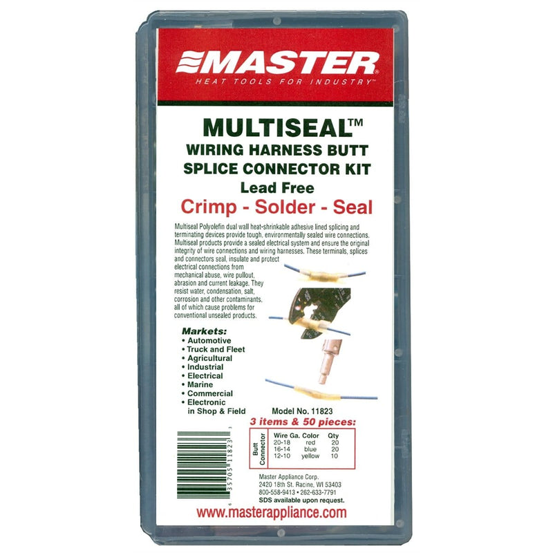 Master Appliance 11823 50Pc Crimp, Solder & Seal Butt Splice Minipak - Pelican Power Tool