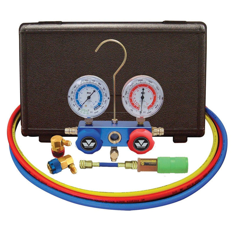 Mastercool 89660-UV Aluminum Manifold 134A Gauge Set With 60" Hoses - Pelican Power Tool