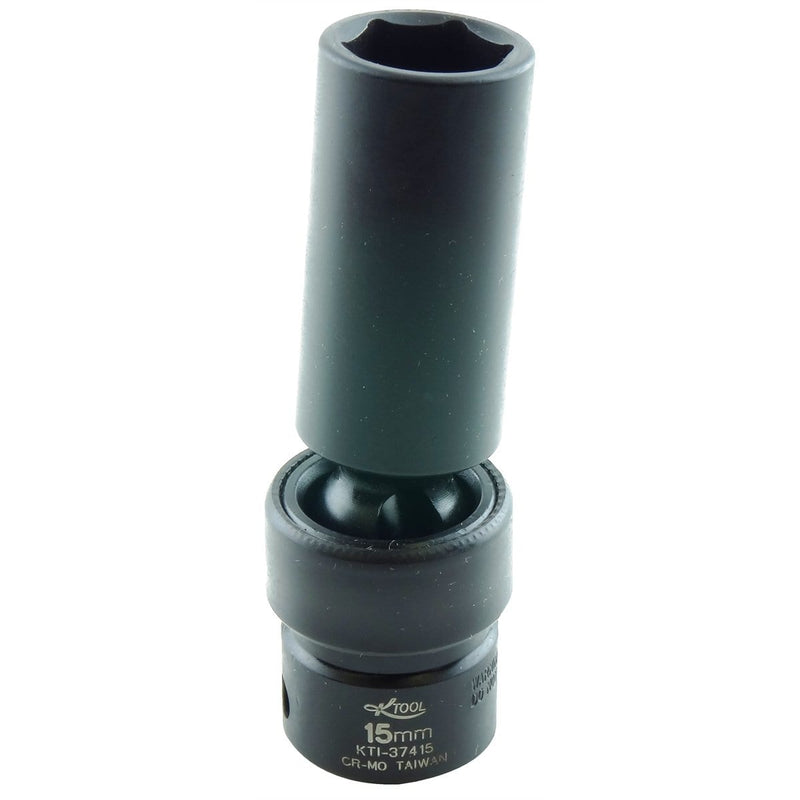 K Tool International KTI-37415 Soc Imp Flex 15Mm 3/8" Dr Deep - Pelican Power Tool