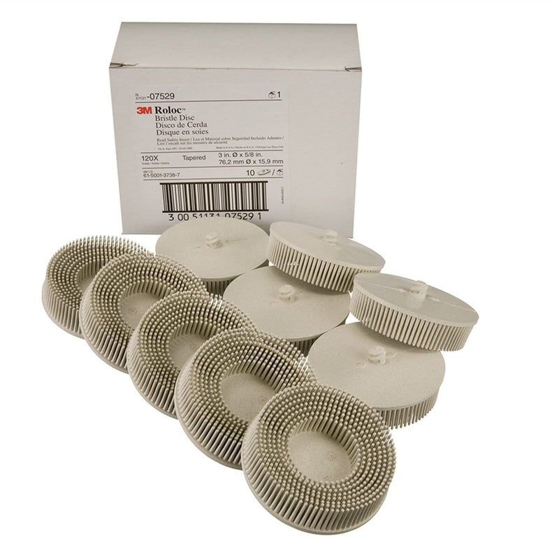 3M 7529 Disc Roloc Bris 120Gr 3In 10/Box White - Pelican Power Tool