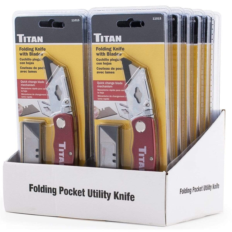 Titan 11015-12 12-Pc Counter Display Red Folding Ut - Pelican Power Tool