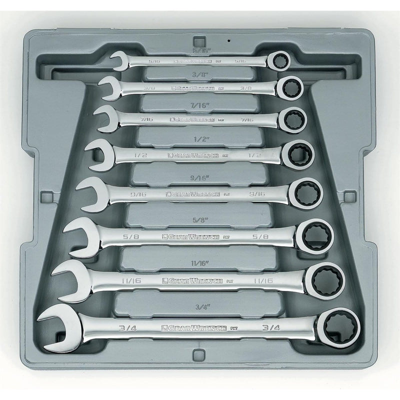 GearWrench EHT9308 Wrench Ratching Comb. Set Sae 8 Pc Gearwrench - Pelican Power Tool