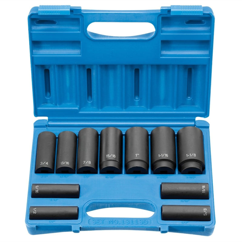 Grey Pneumatic 1311SD 1/2" Drive 11 Piece Deep Set - 8 Point - Pelican Power Tool