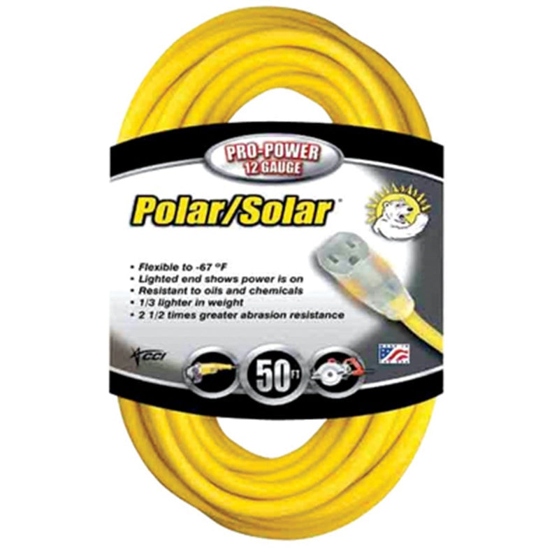 Coleman Cable 1689-0002 100 Foot Extension Cord Yellow - Pelican Power Tool