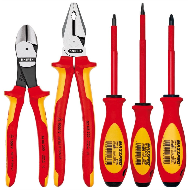 Knipex 9K 98 98 21 US 5Pc Pliers/Screwdrr Tool Set-1,000V Insltd - Pelican Power Tool