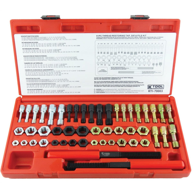 K Tool International YF-1033G Universal Rethreading Set 51 Pc - Pelican Power Tool