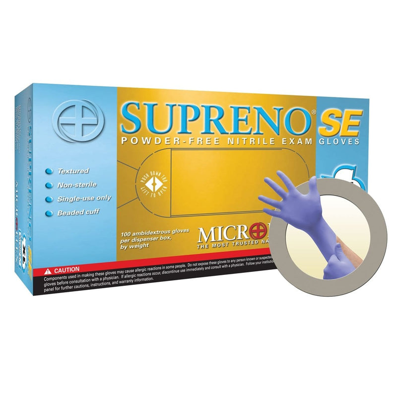 Microflex SU-690-M Supreno Se Pf Nitrile Gloves Medium 100Pk - Pelican Power Tool