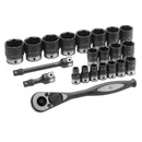 Grey Pneumatic 82622 1/2" Dr. 22pc Fractional Duo-Socket Set - 6 Pt. - Pelican Power Tool