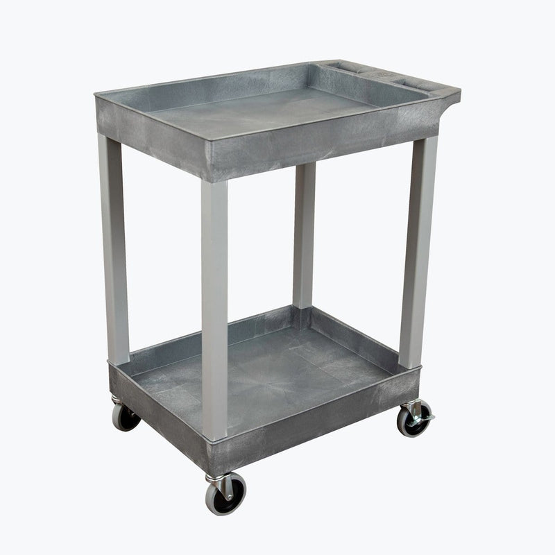 Luxor SEC11HD-G 24 X 18 Plastic Utility Two Shelf Tub Cart In Gray - Pelican Power Tool