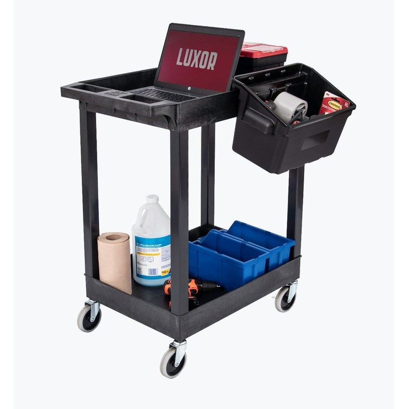 Luxor SEC11-B-OUTRIG 24 X 18 Plastic Utility Tub Cart With Bins - Pelican Power Tool