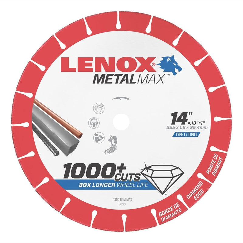IRWIN 1972929 Lenox Metal Max  Diam Cutoff Wheel Ch 14" X 1" - Pelican Power Tool