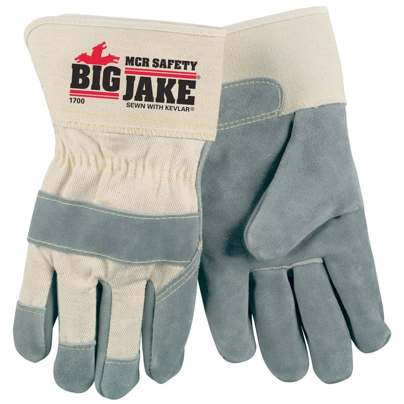 MCR Safety 1700M Big Jake PremiumvÇ¬† A+ Side Leather Palm Work Gloves - Pelican Power Tool